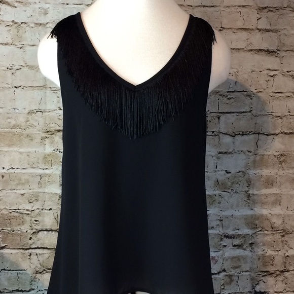 NWOT Express Black Fringe Tank Top - Picture 5 of 8